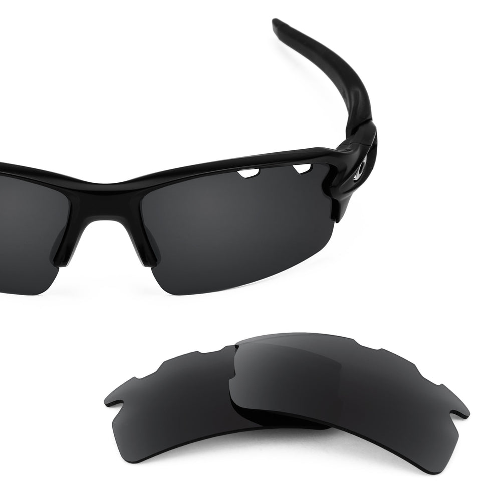 Oakley Flak 2.0 Vented (Low Bridge Fit) frame with Revant replacement Polarized Stealth Black lenses