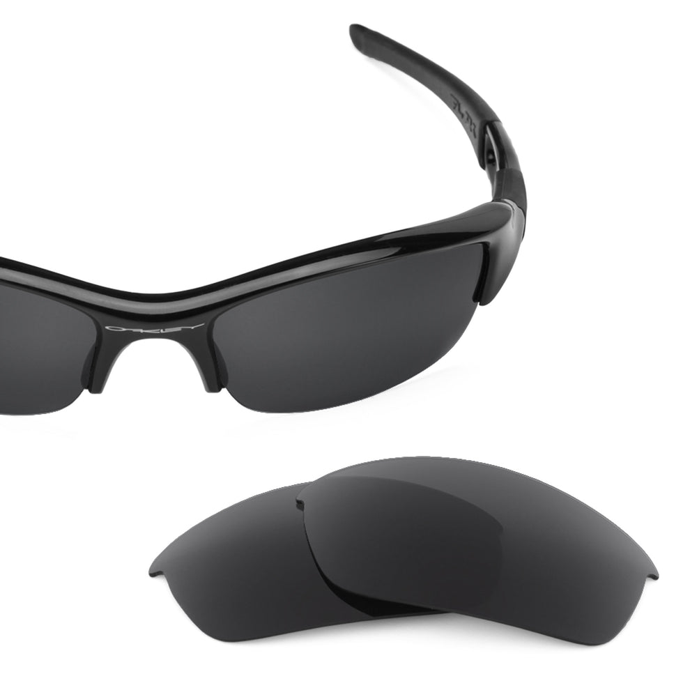 Oakley Flak Jacket (Low Bridge Fit) frame with Revant replacement Polarized Stealth Black lenses