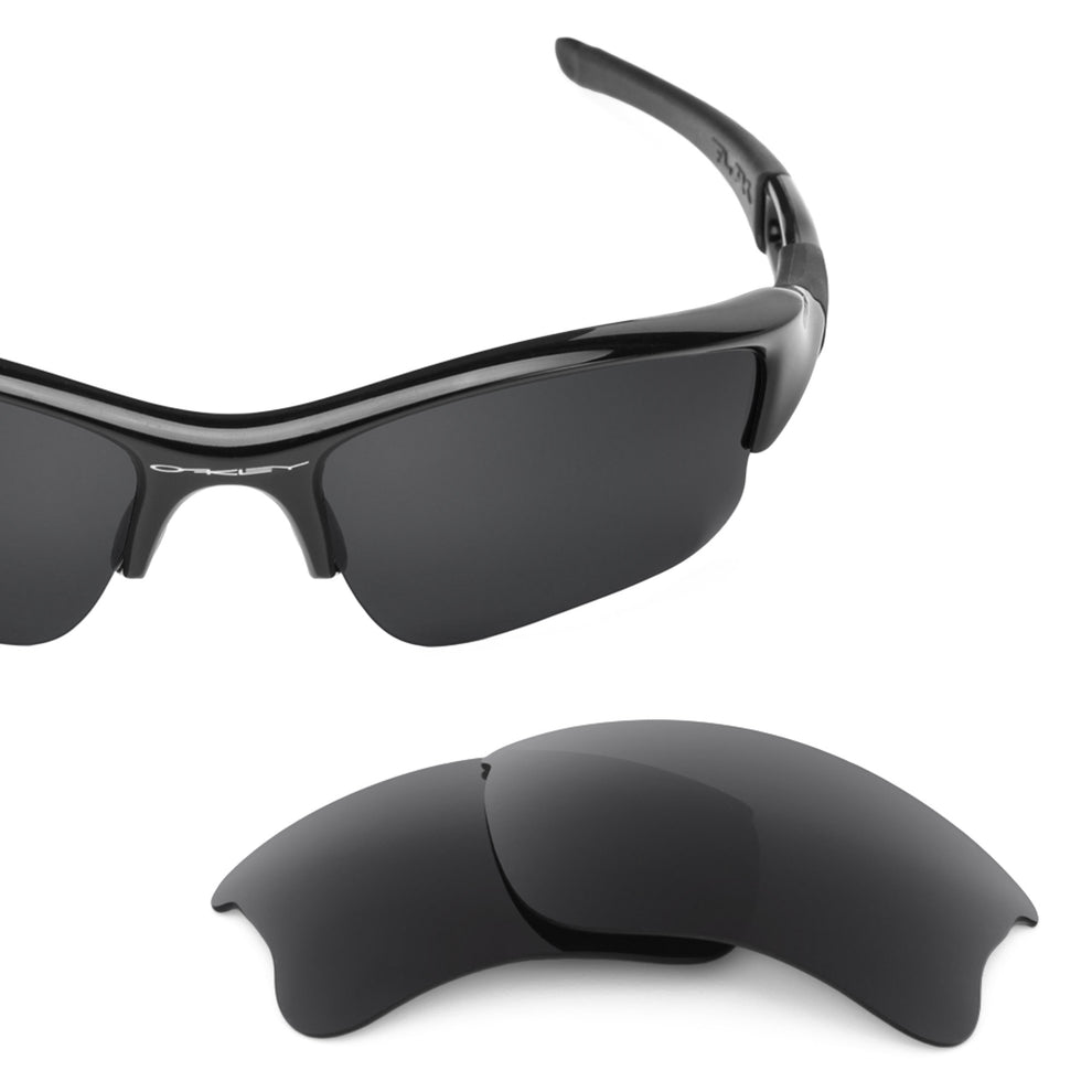 Oakley Flak Jacket XLJ (Low Bridge Fit) frame with Revant replacement Polarized Stealth Black lenses