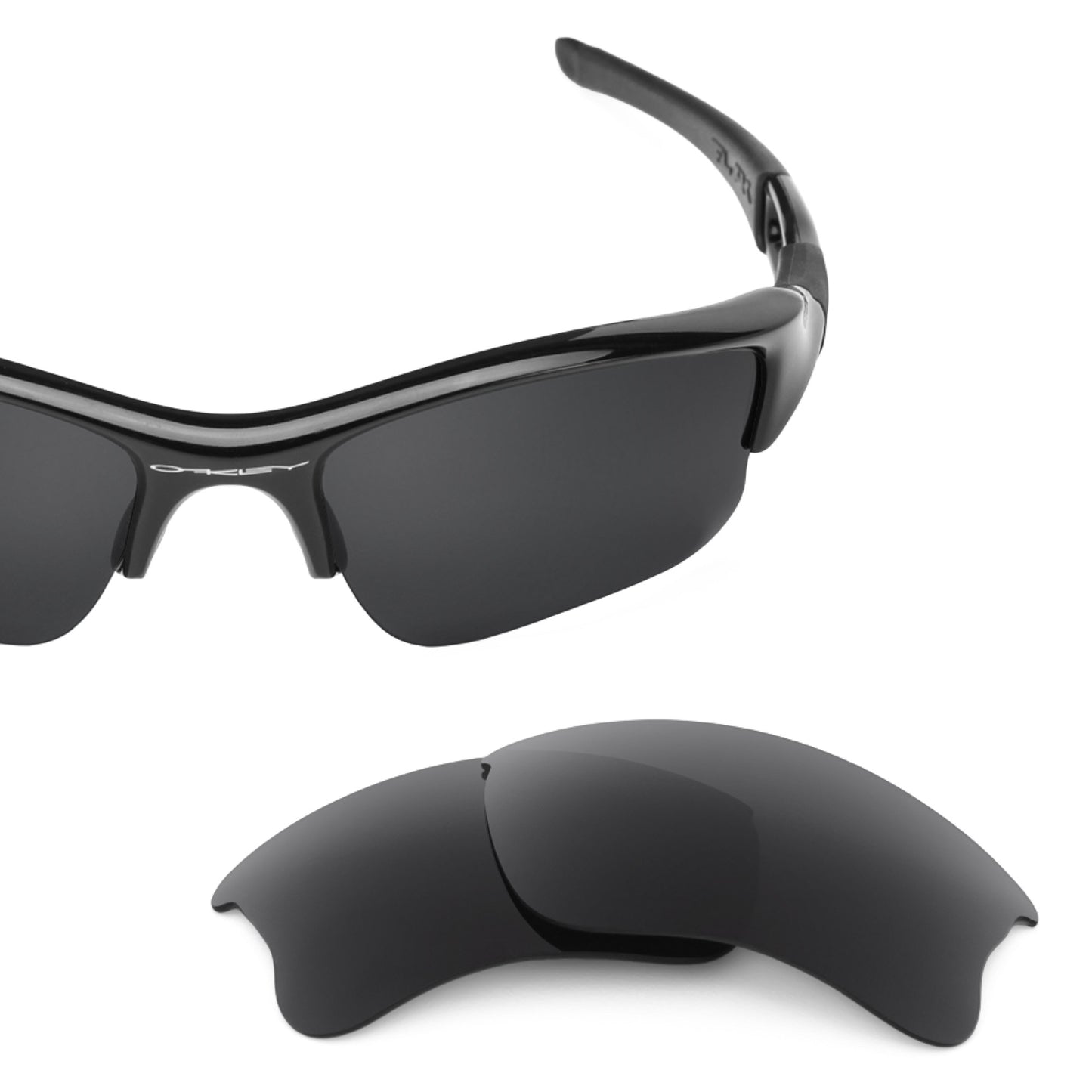 Oakley Flak Jacket XLJ frame with Revant replacement Polarized Stealth Black lenses