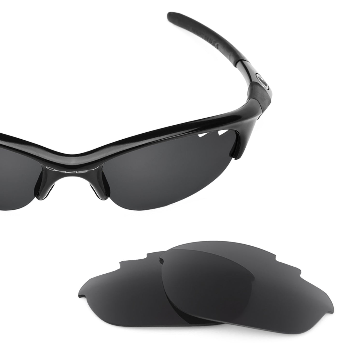 Oakley Half Jacket Vented (Low Bridge Fit) frame with Revant replacement Polarized Stealth Black lenses