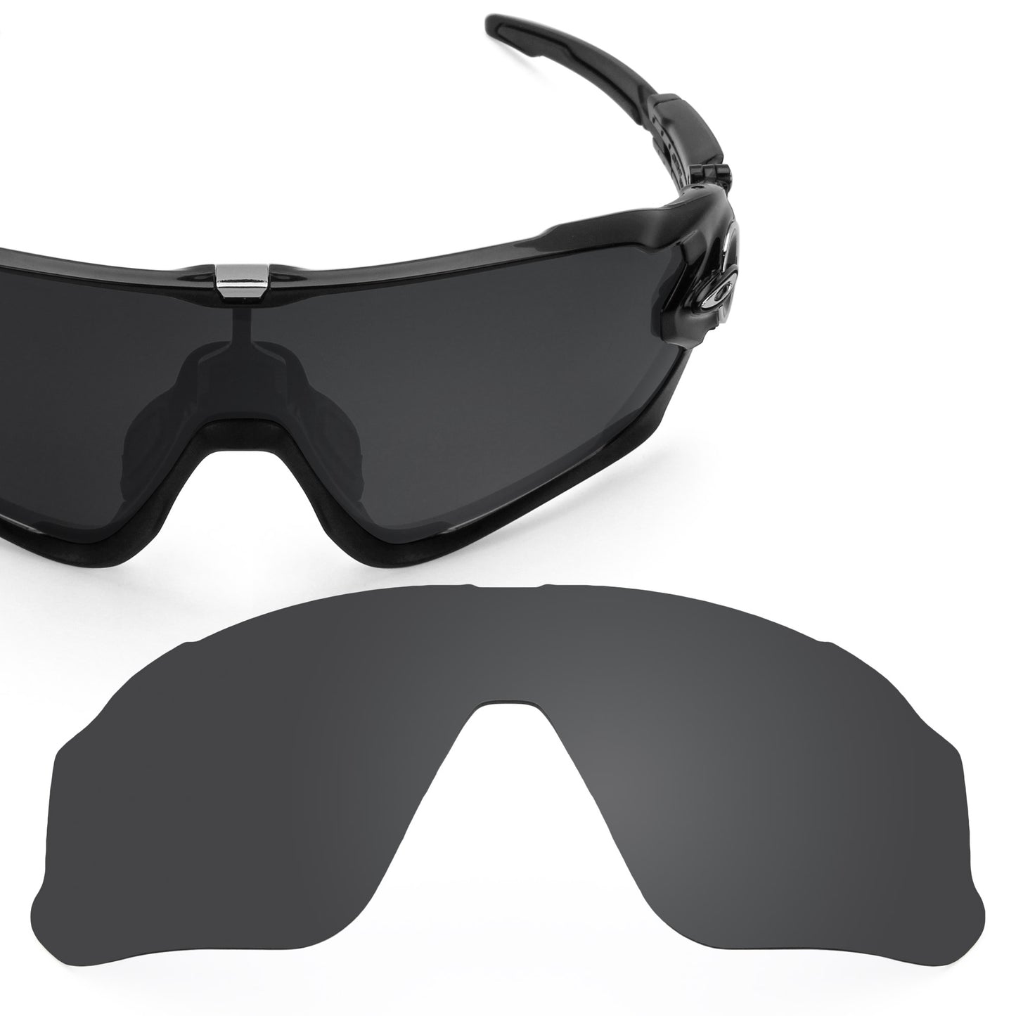 Oakley Jawbreaker (Low Bridge Fit) frame with Revant replacement Polarized Stealth Black lenses