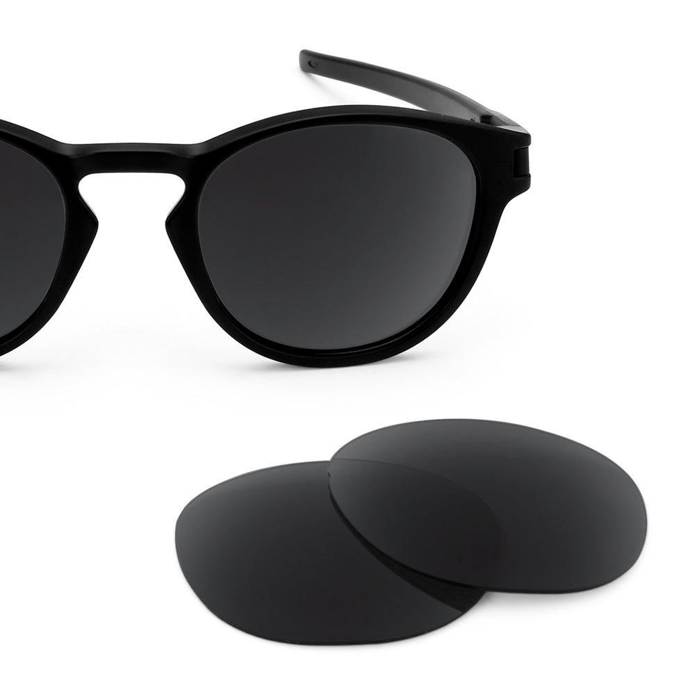 Oakley Latch (Low Bridge Fit) frame with Revant replacement Polarized Stealth Black lenses