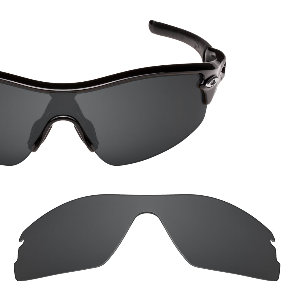 Oakley Radar Pitch (Low Bridge Fit) frame with Revant replacement Polarized Stealth Black lenses