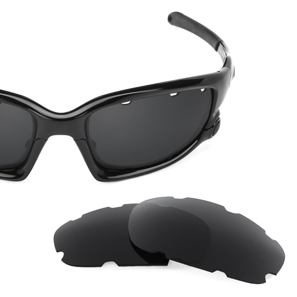 Oakley Split Jacket Vented (Low Bridge Fit) frame with Revant replacement Polarized Stealth Black lenses