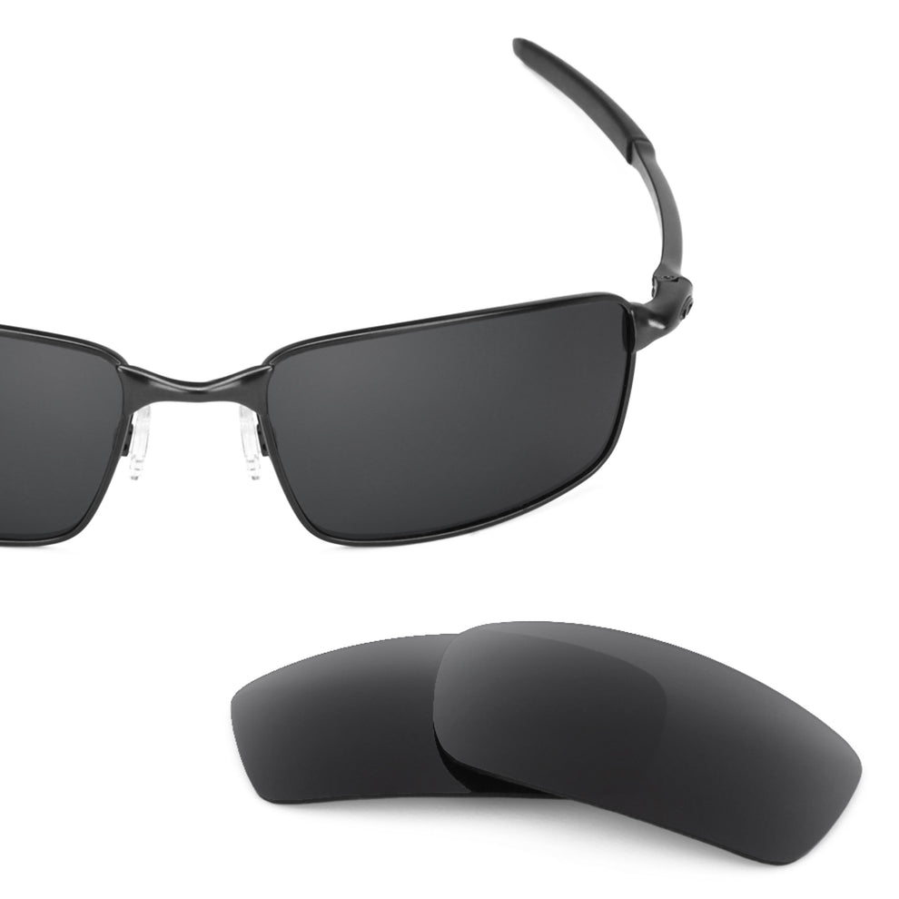 Oakley Square Wire New (2006) frame with Revant replacement Polarized Stealth Black lenses