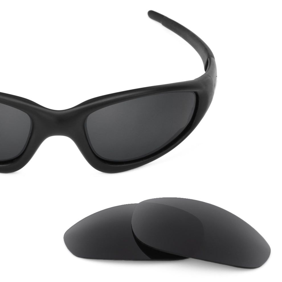 Oakley Straight Jacket (1999) frame with Revant replacement Polarized Stealth Black lenses