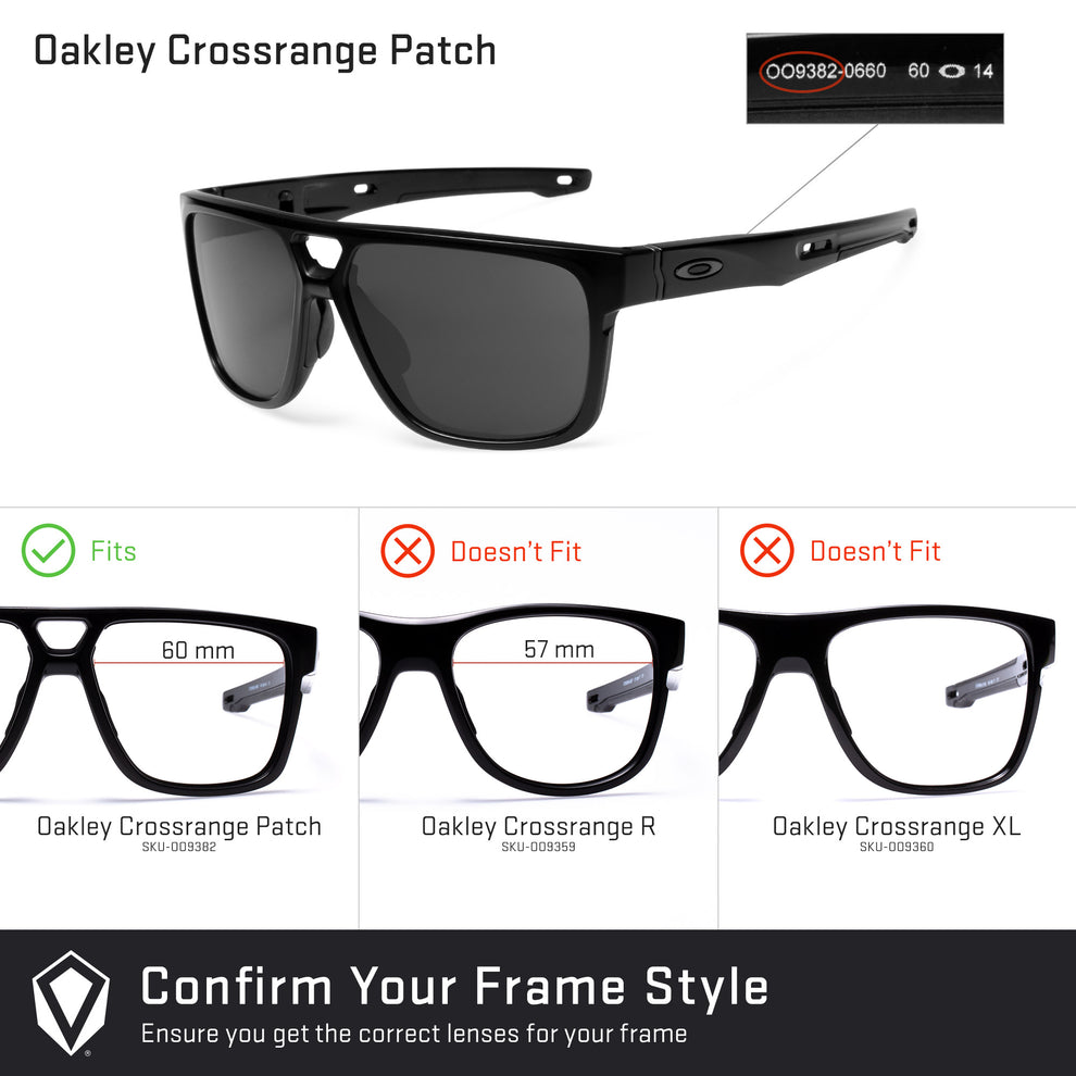 confirm you get the right lenses for the Oakley Crossrange Patch