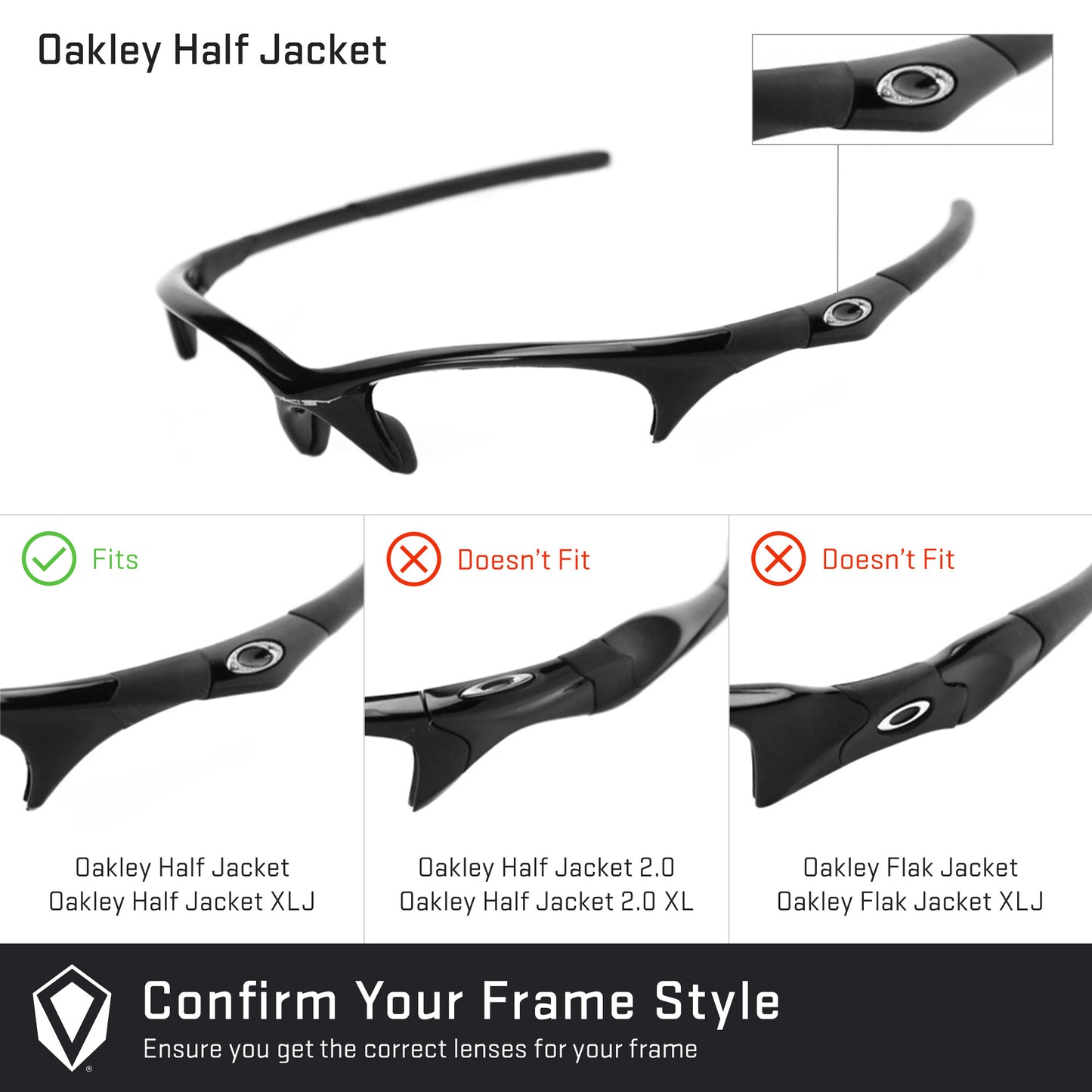 Revant replacement lenses compatible with Oakley Half Jacket