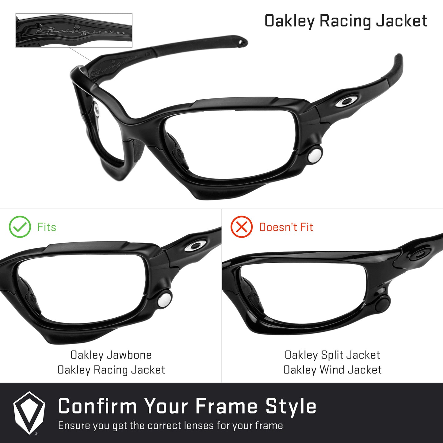 Revant replacement lenses compatible with Oakley Racing Jacket