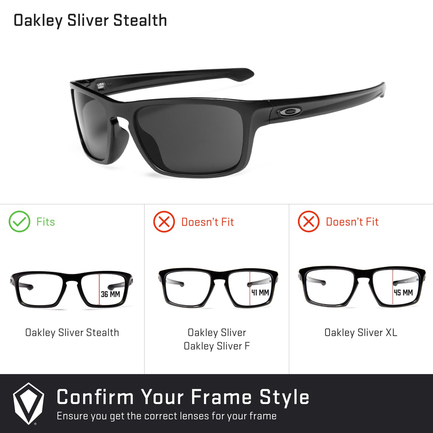 confirm you get the right lenses for the Oakley Sliver Stealth