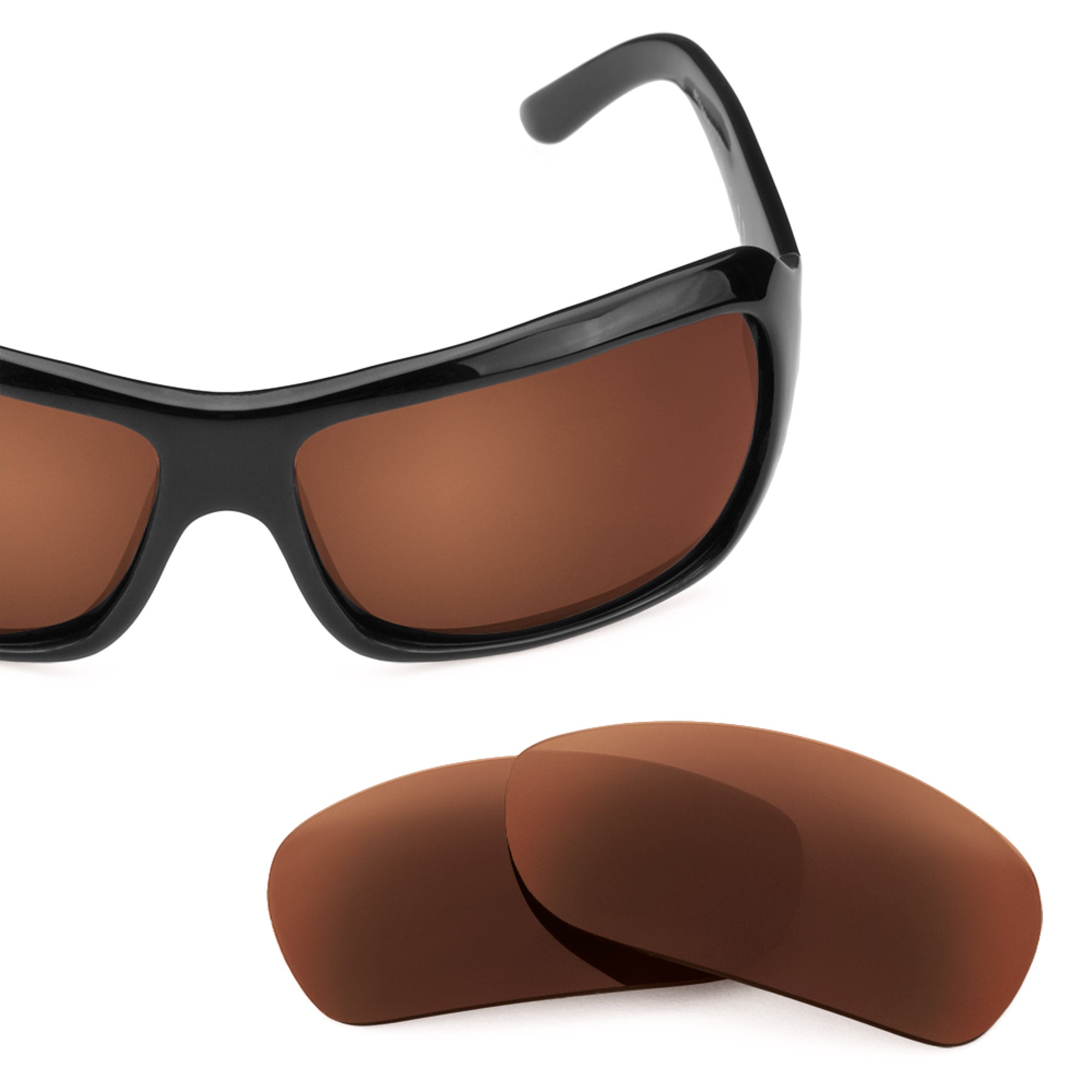 Revant replacement lenses for Maui Jim Palms 63mm MJ111 Polarized Dark Brown