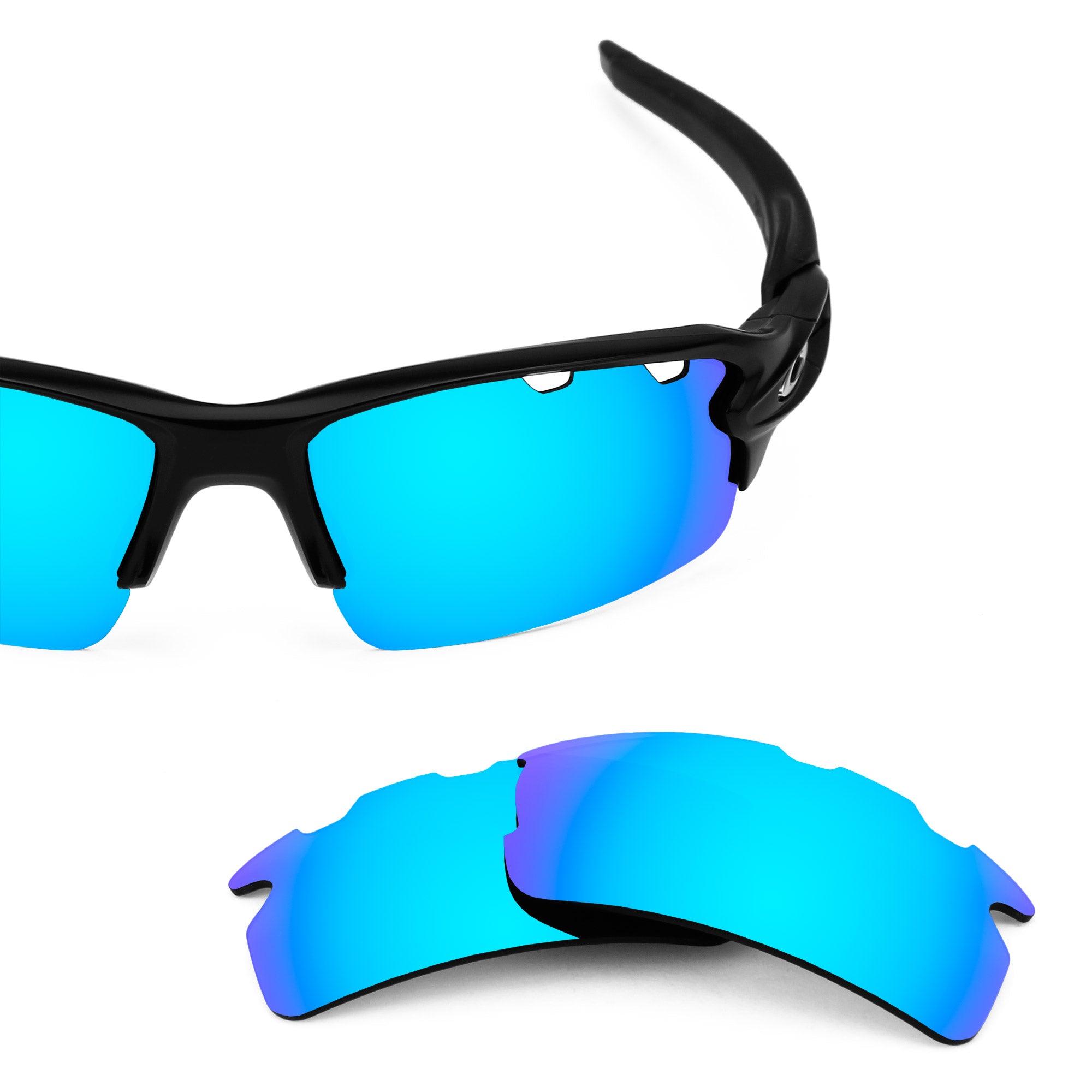 Revant replacement lenses for Oakley Flak 2.0 Vented (Low Bridge Fit) Polarized Ice Blue