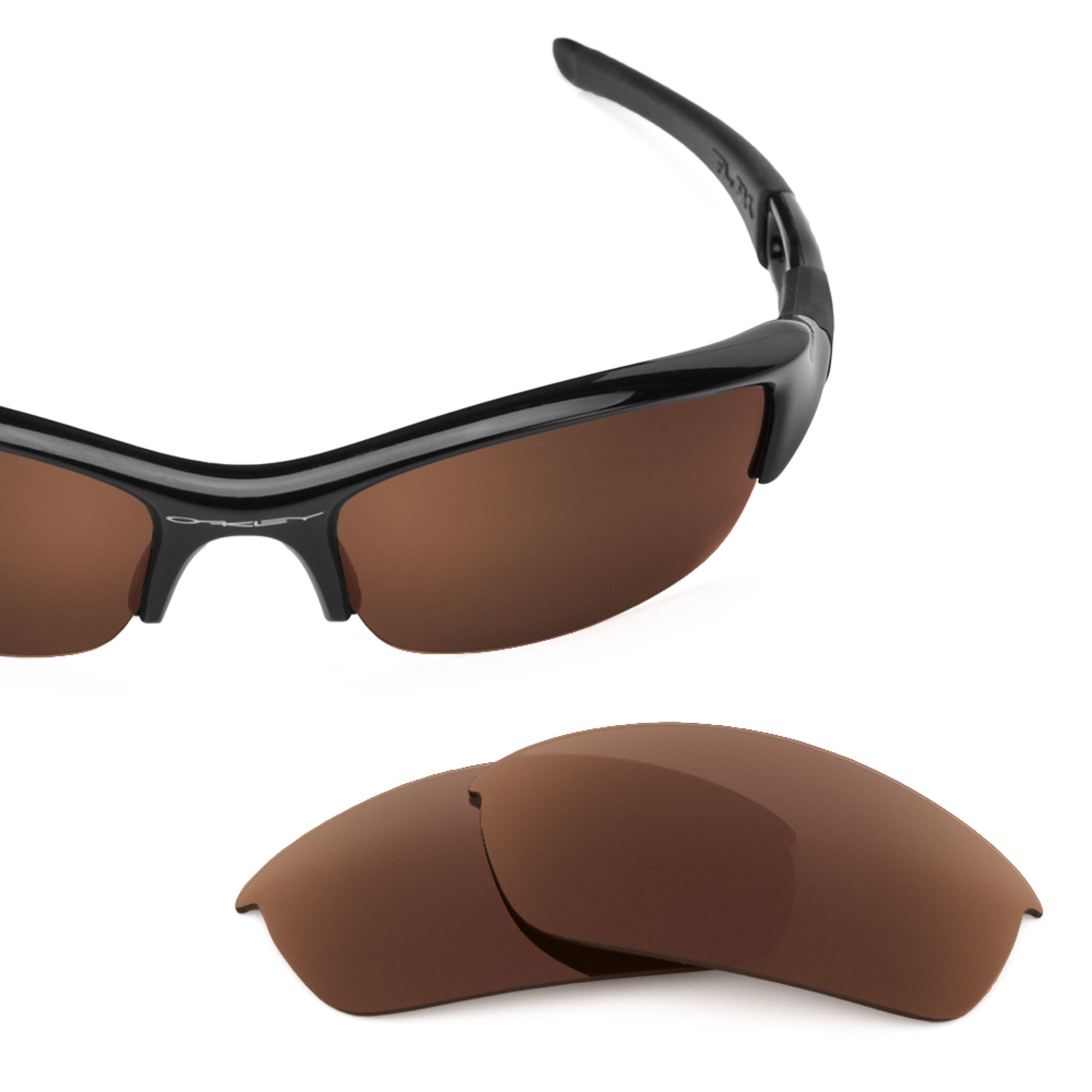 Revant replacement lenses for Oakley Flak Jacket (Low Bridge Fit) Polarized Dark Brown