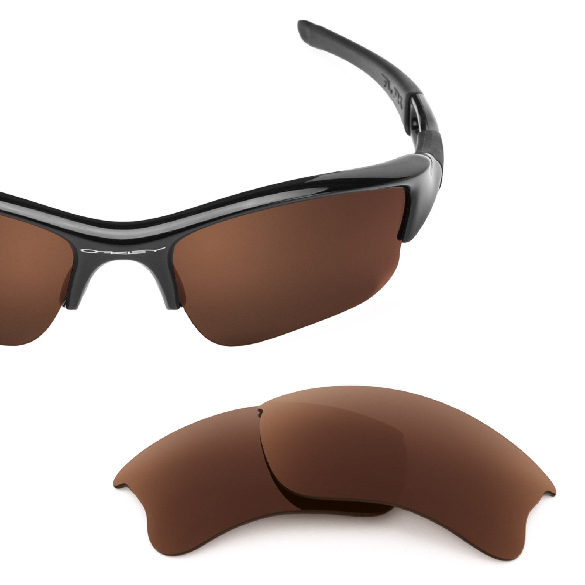 Revant replacement lenses for Oakley Flak Jacket XLJ (Low Bridge Fit) Polarized Dark Brown