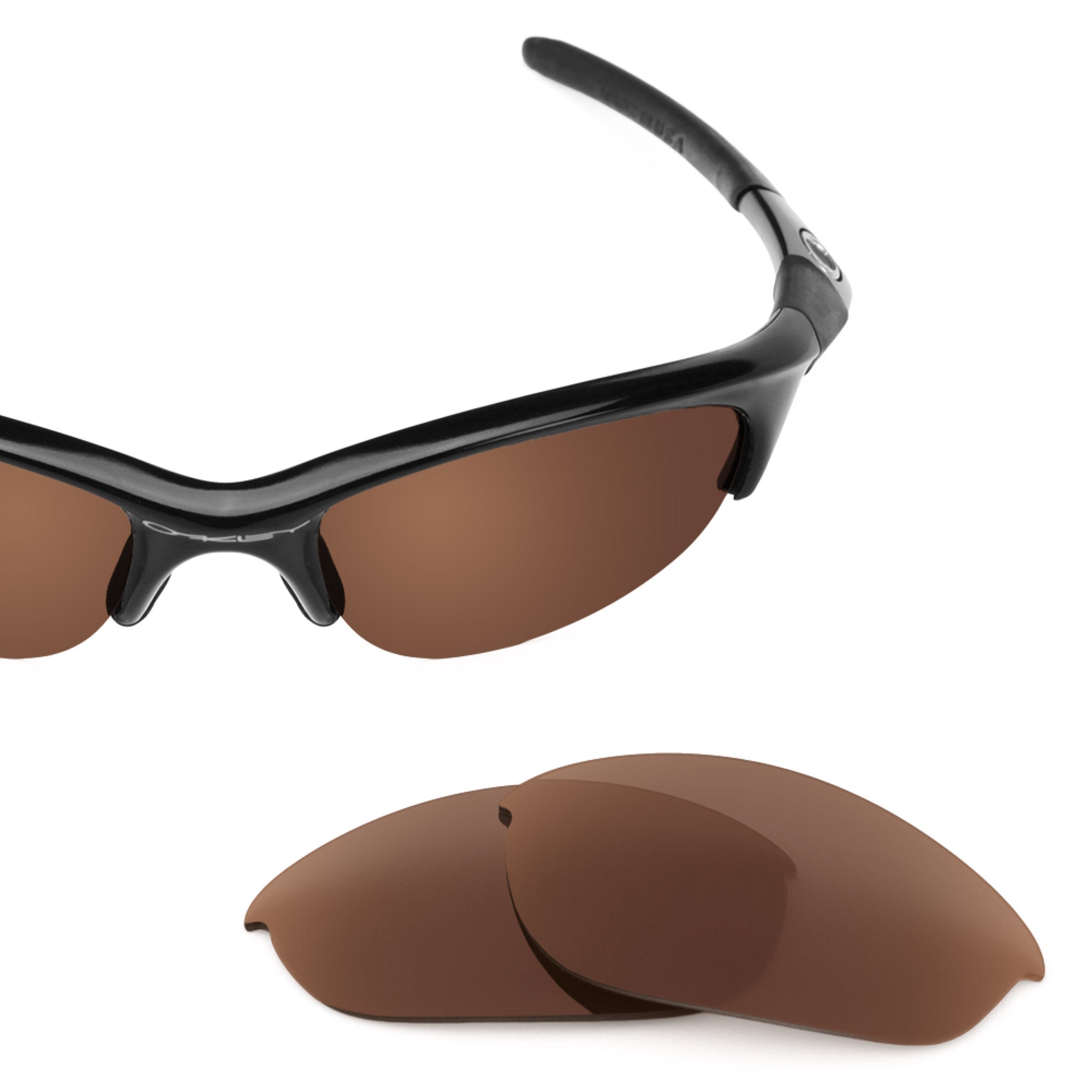 Revant replacement lenses for Oakley Half Jacket (Low Bridge Fit) Polarized Dark Brown