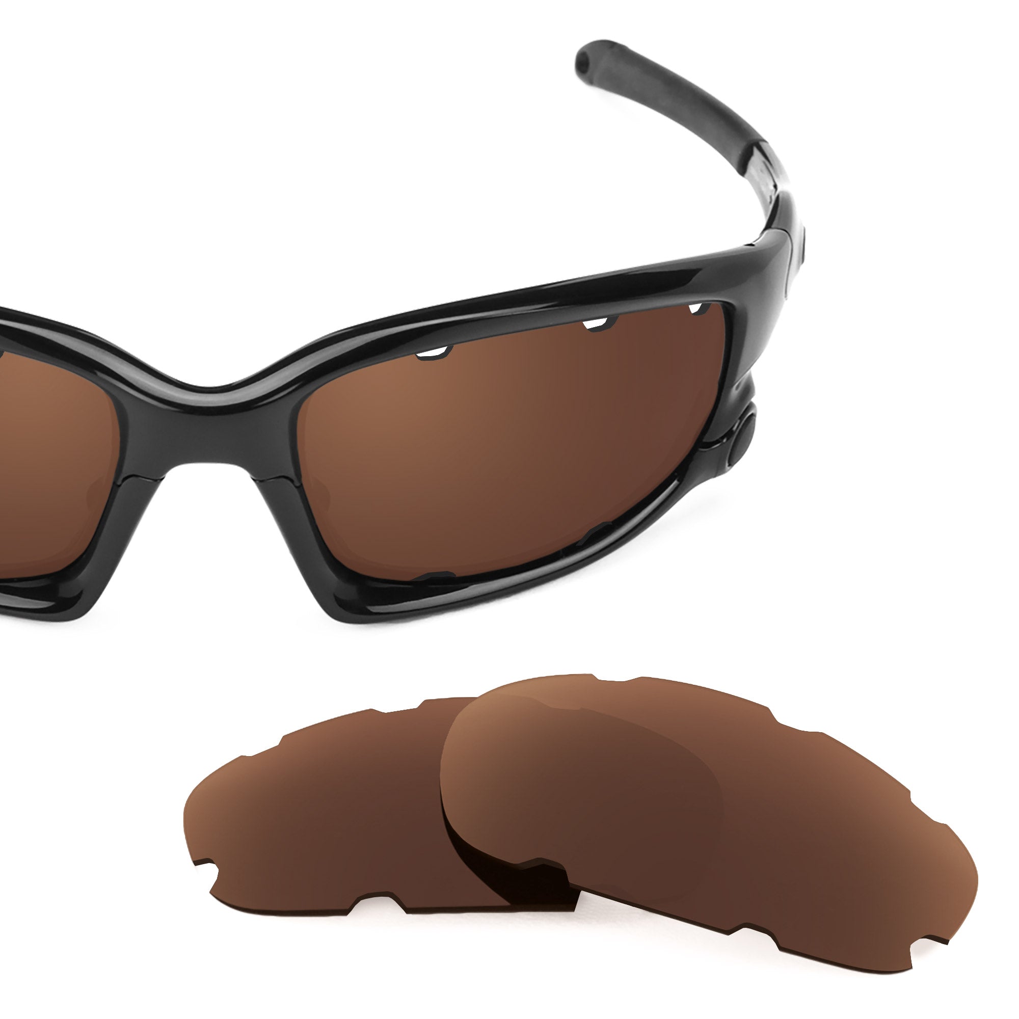 Revant replacement lenses for Oakley Split Jacket Vented (Low Bridge Fit) Polarized Dark Brown