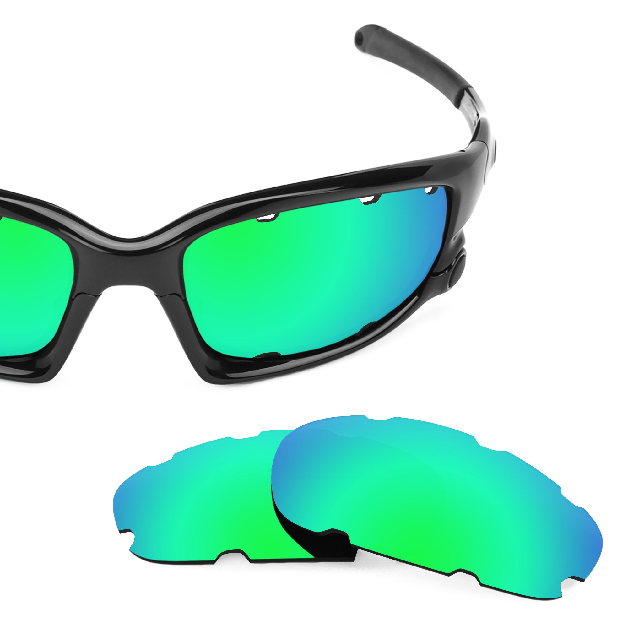 Revant replacement lenses for Oakley Split Jacket Vented (Low Bridge Fit) Polarized Emerald Green